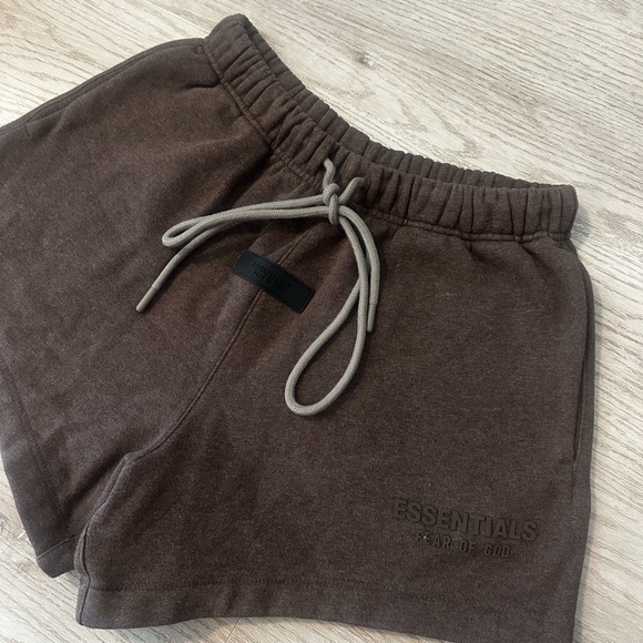 Essentials Dark Brown Shorts size XS - Picture 2 of 5